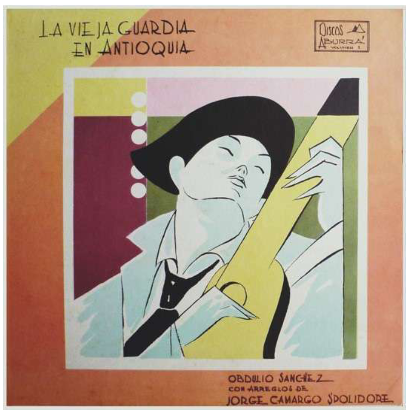 Colorida carátula del icónico elepé del cantor Obdulio Sánchez, elaborada por Horacio Longas en 1964.